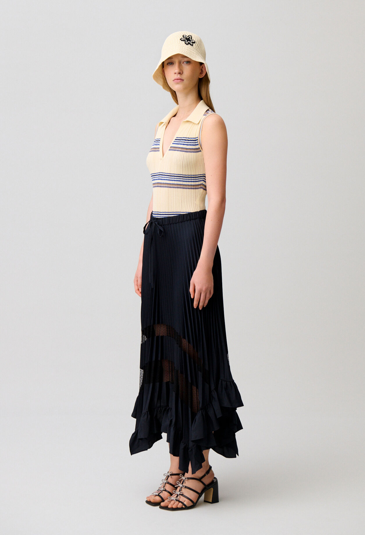 Midi pleated skirt