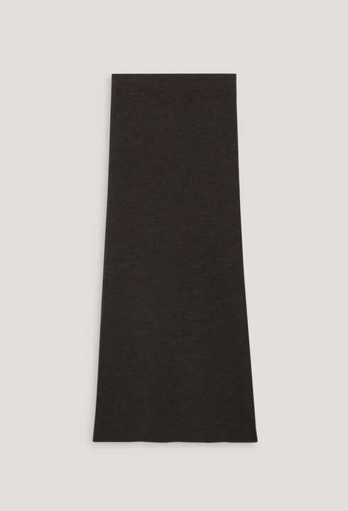 Marled grey knit maxi skirt