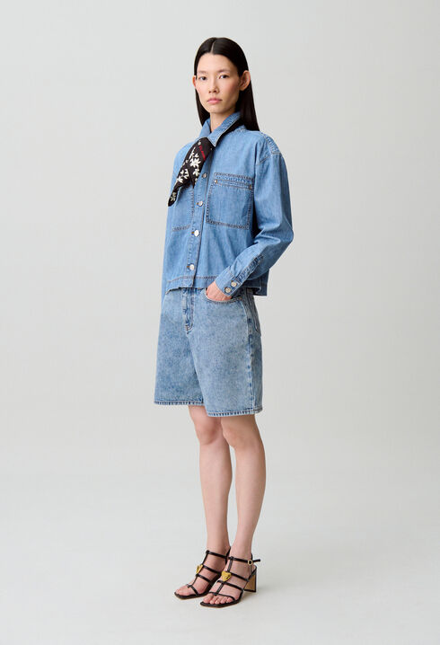 Oversized denim shirt
