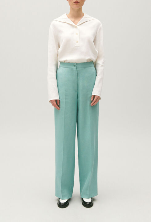 Linen blend suit trousers