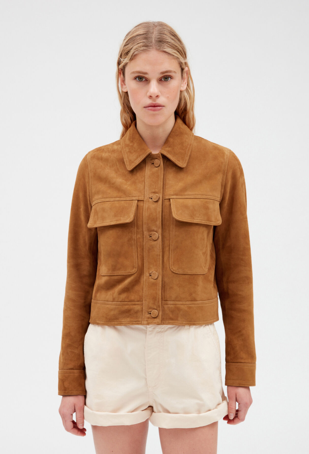 Short camel suede jacket Short camel suede jacket
