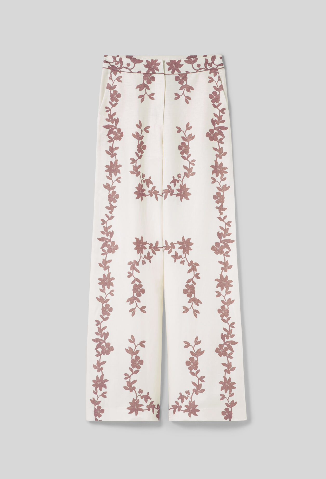 Floral wide-leg trousers