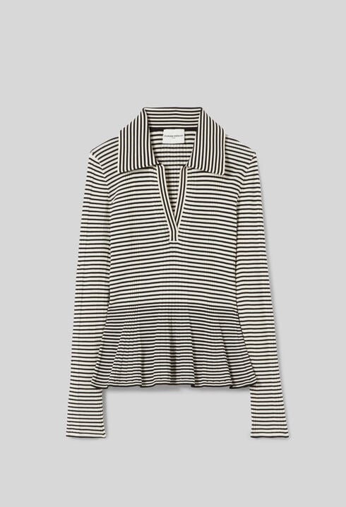 Striped long-sleeved top