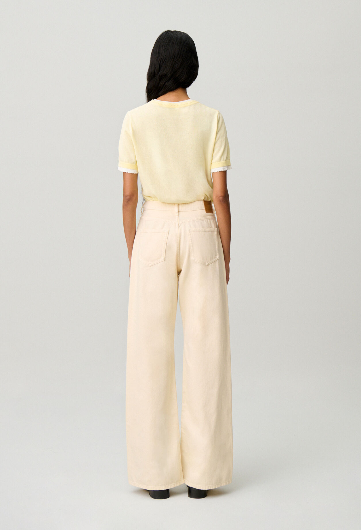 High-waisted flared denim jeans