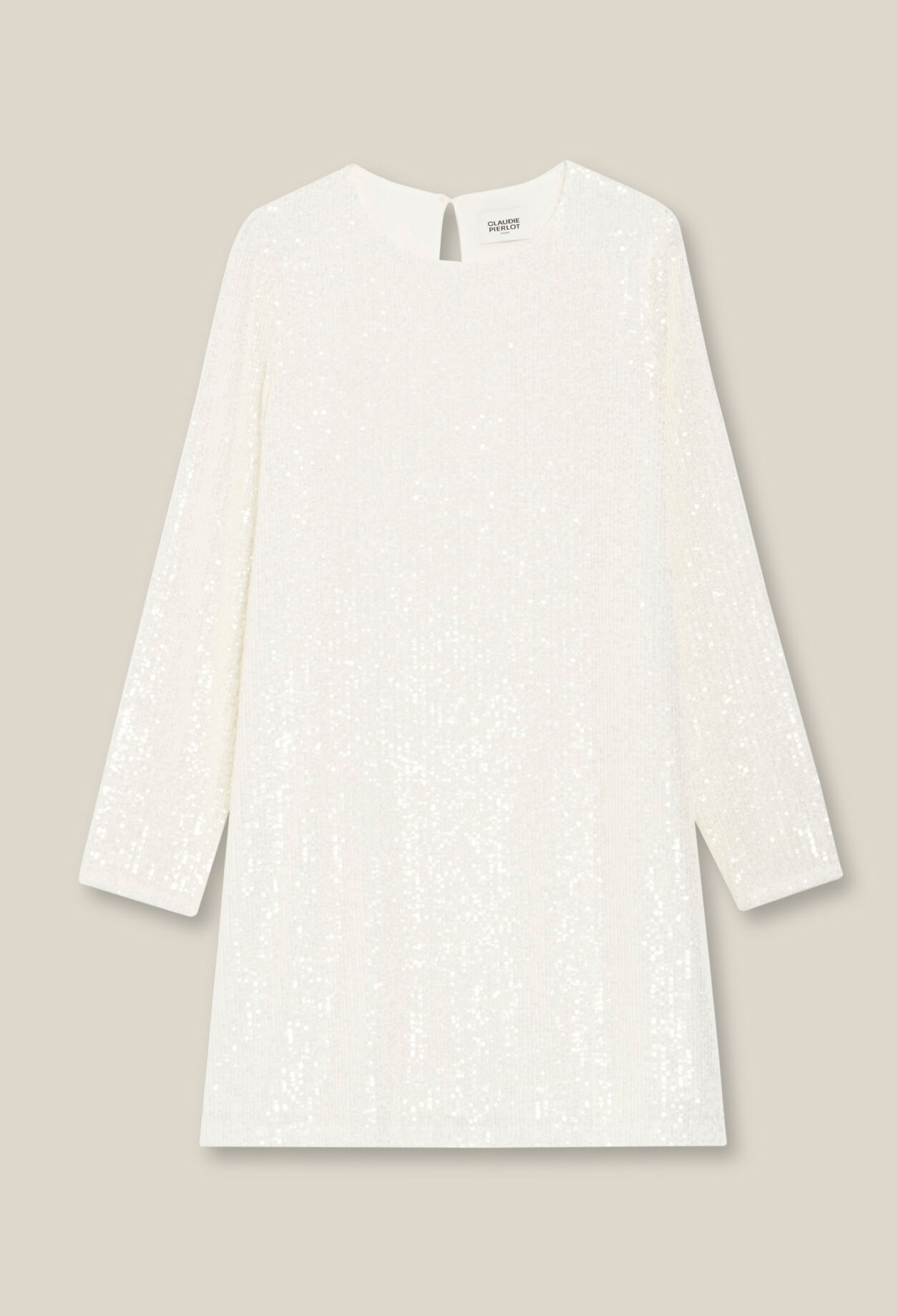 Rififi short ecru dress with sequins