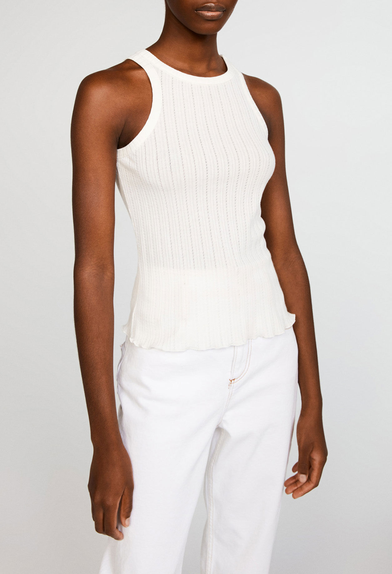 Organic cotton vest with trim Organic cotton vest with trim