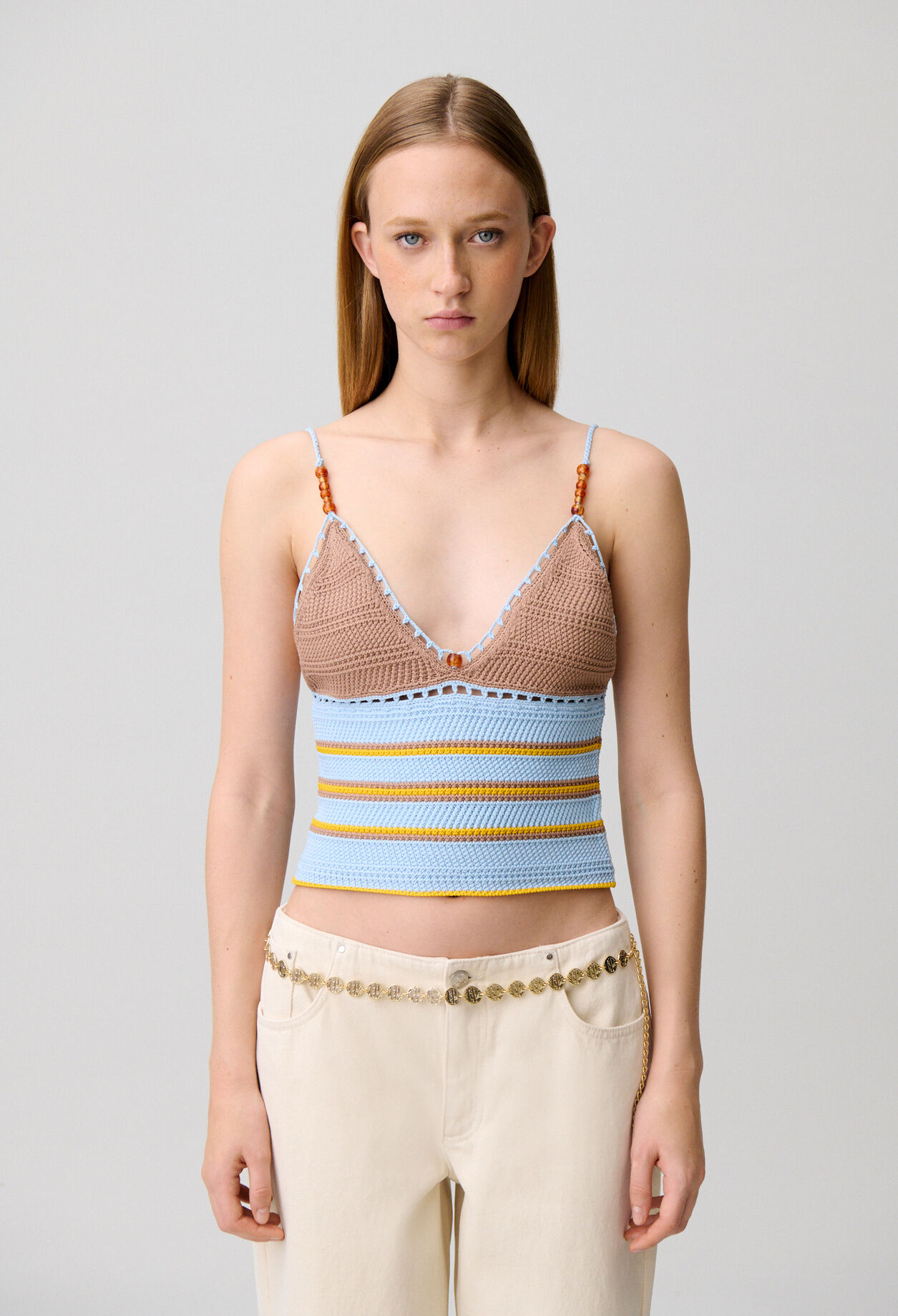 Multicolour crochet top