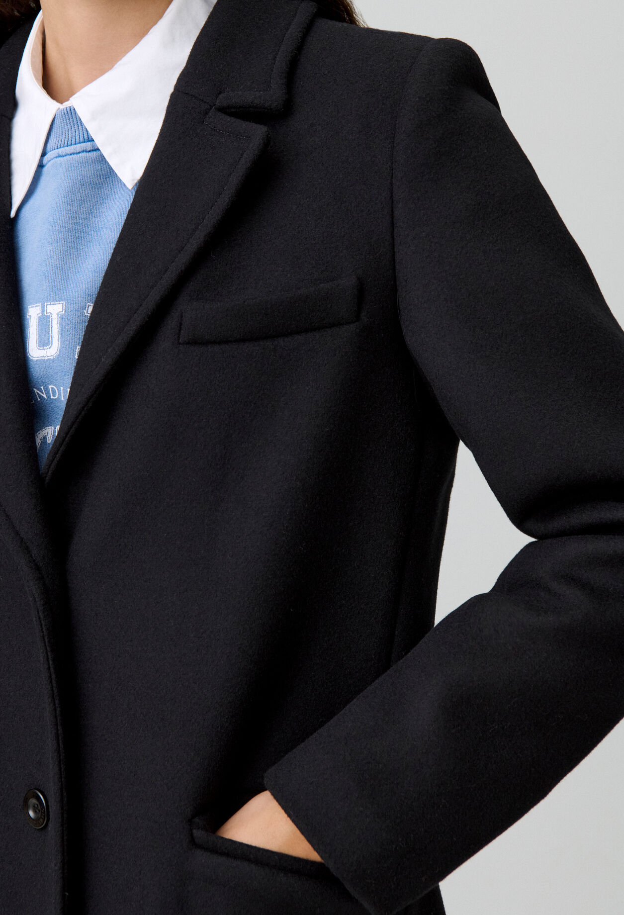 Long straight wool coat Long straight wool coat