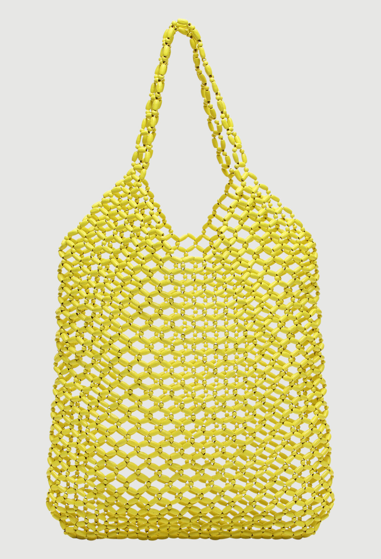 Bag with wooden beads