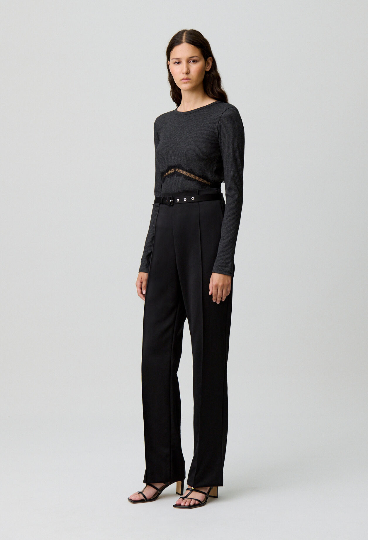 Straight Satin Trousers