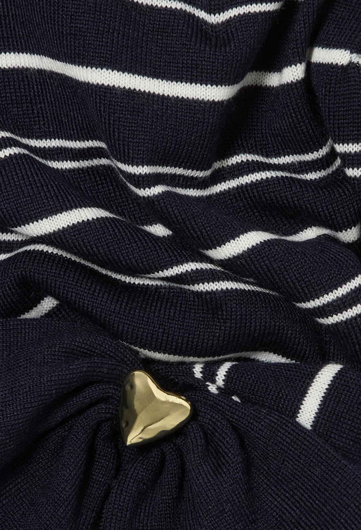Striped knitted heart jumper