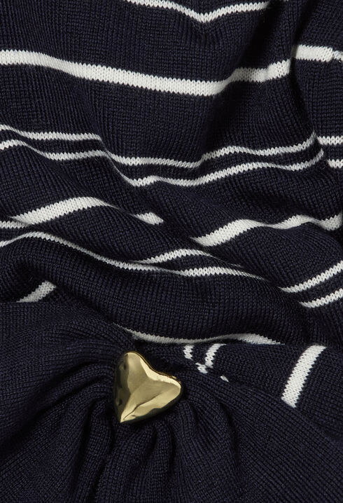 Striped knitted heart jumper