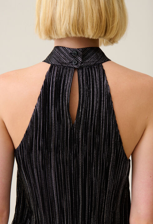 Silver pleated mini dress