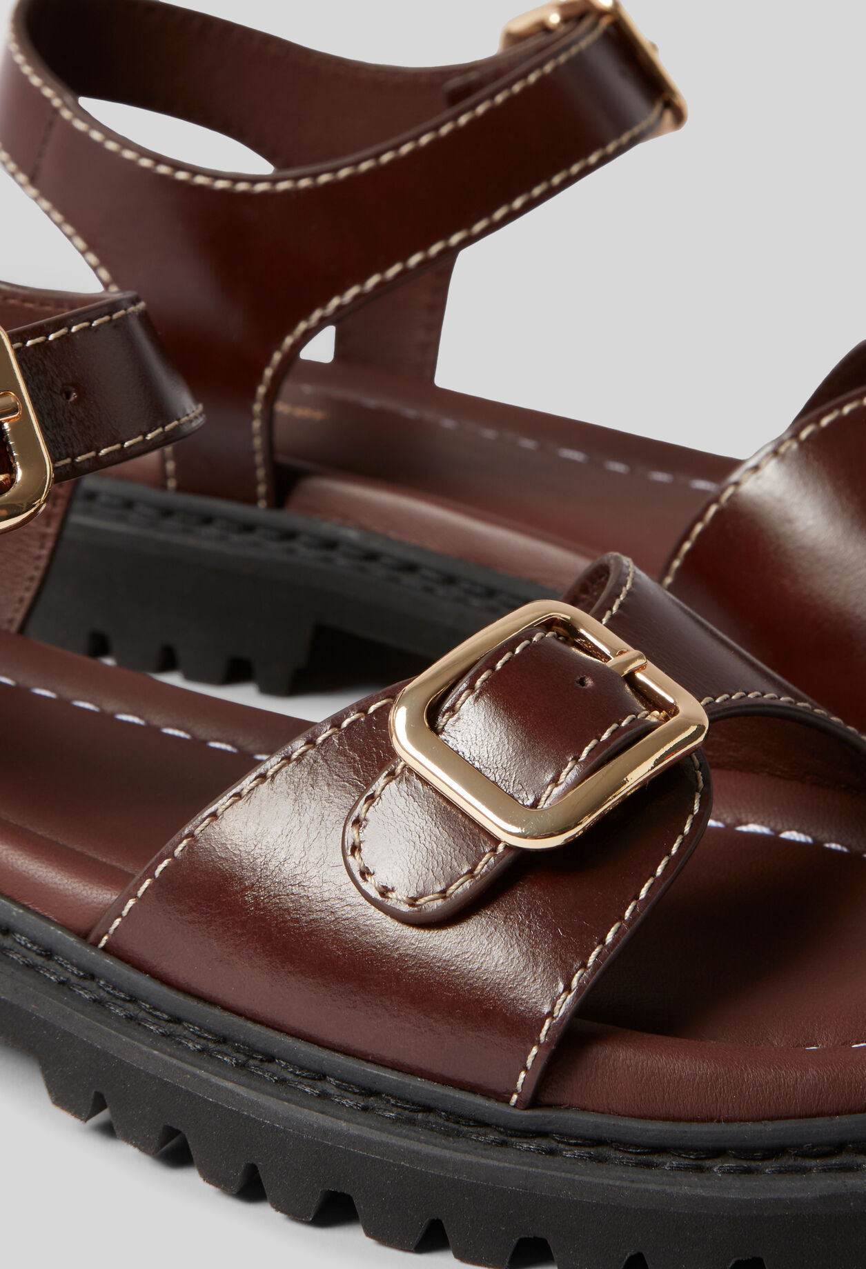 Leather Buckle Sandals