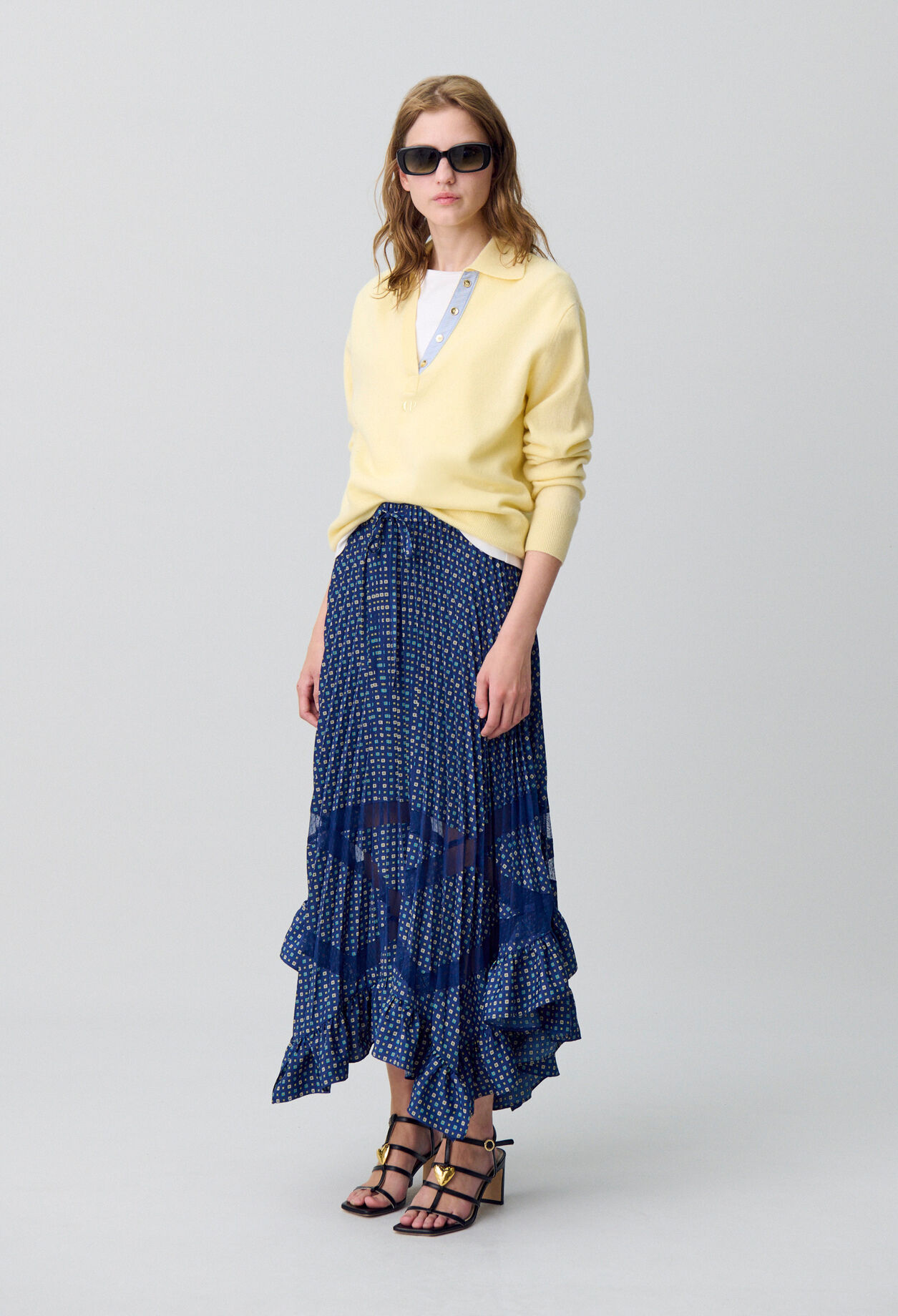 Printed Pleated Maxi Skirt Printed Pleated Maxi Skirt