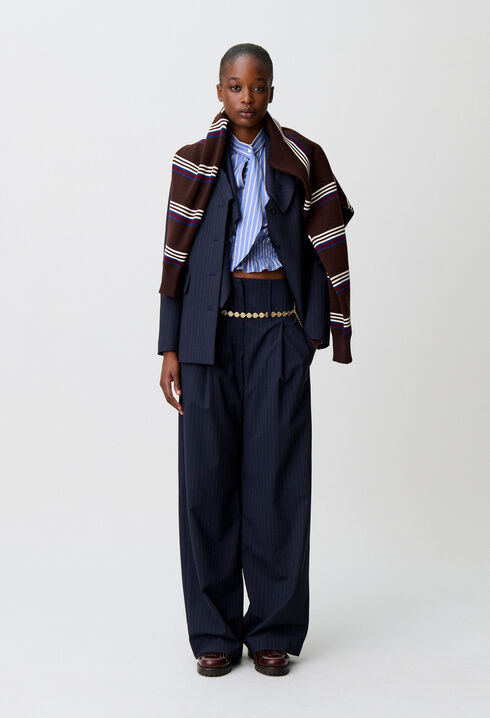 Wool blend trousers