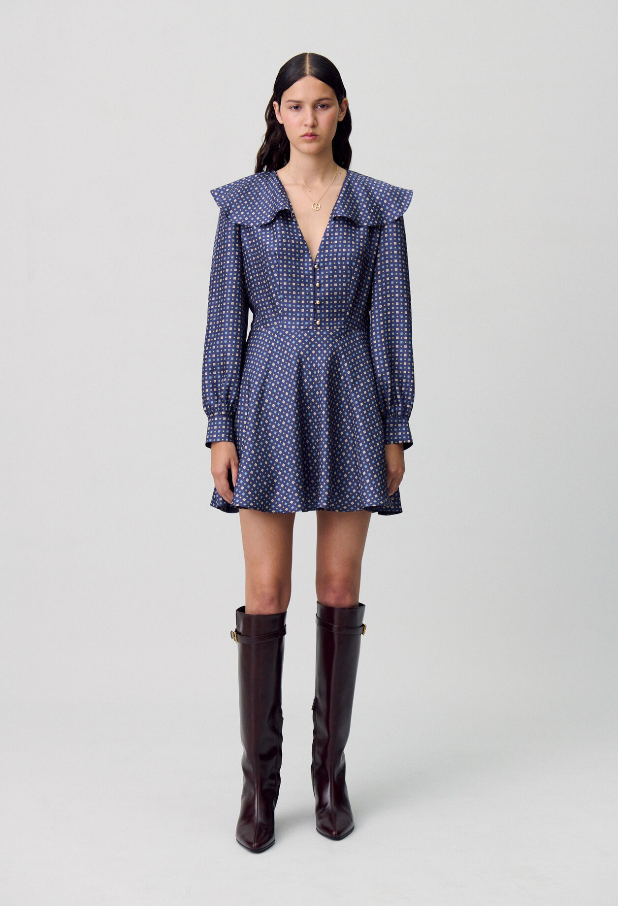 Printed Silk Mini Dress