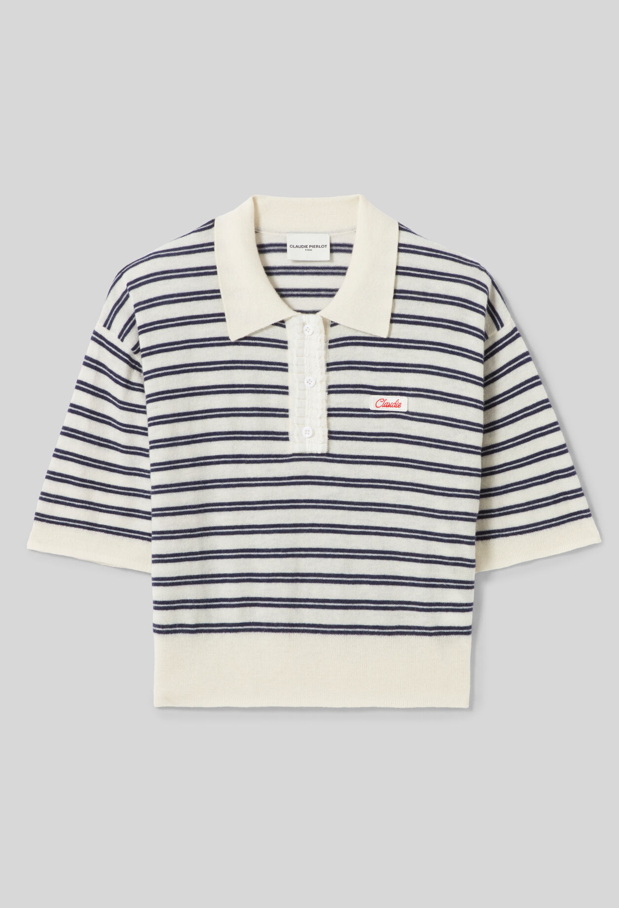 Striped knit polo