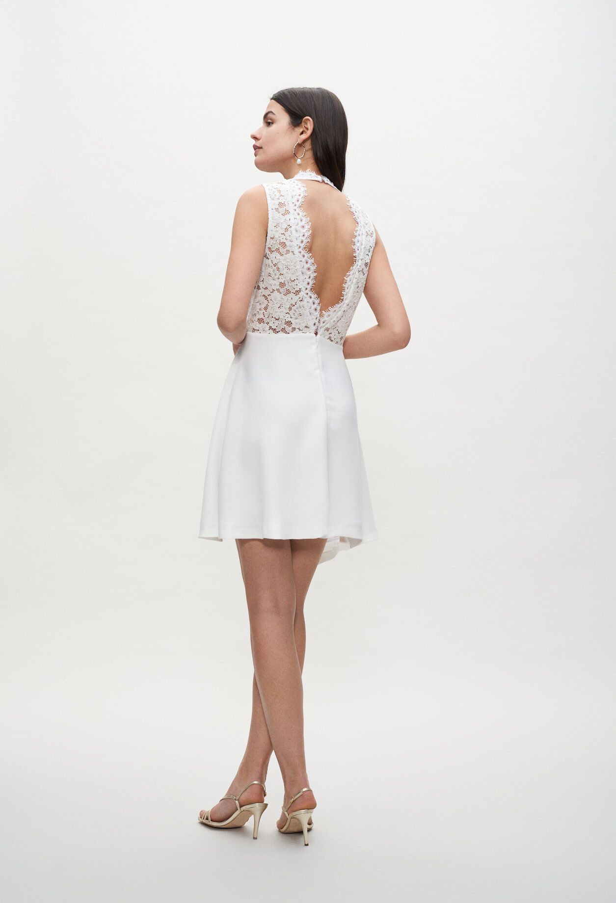 Off-white lace and satin dress Off-white lace and satin dress
