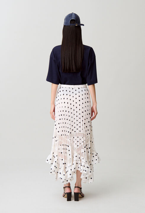 Polka dot pleated skirt