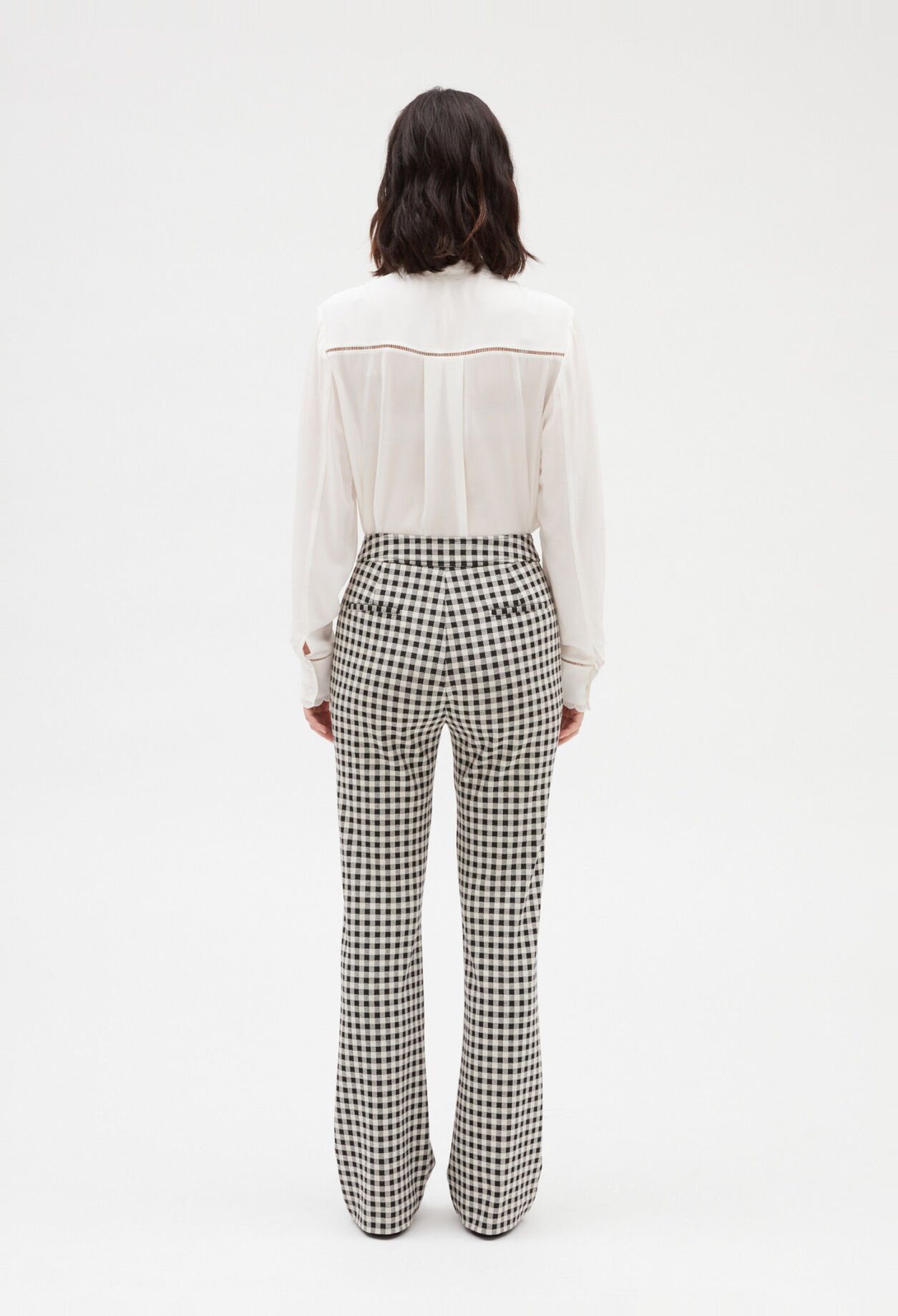 Two-tone checked trousers