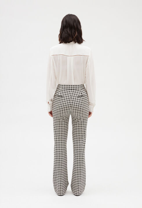Two-tone checked trousers