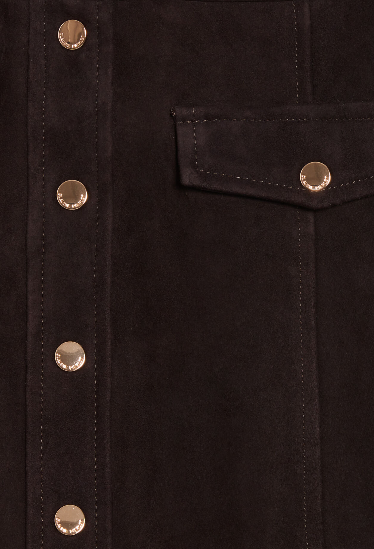 Short chocolate leather skirt