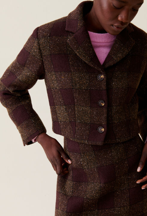 Checked Buttoned Jacket