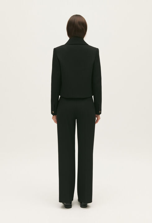 Black cropped suit jacket