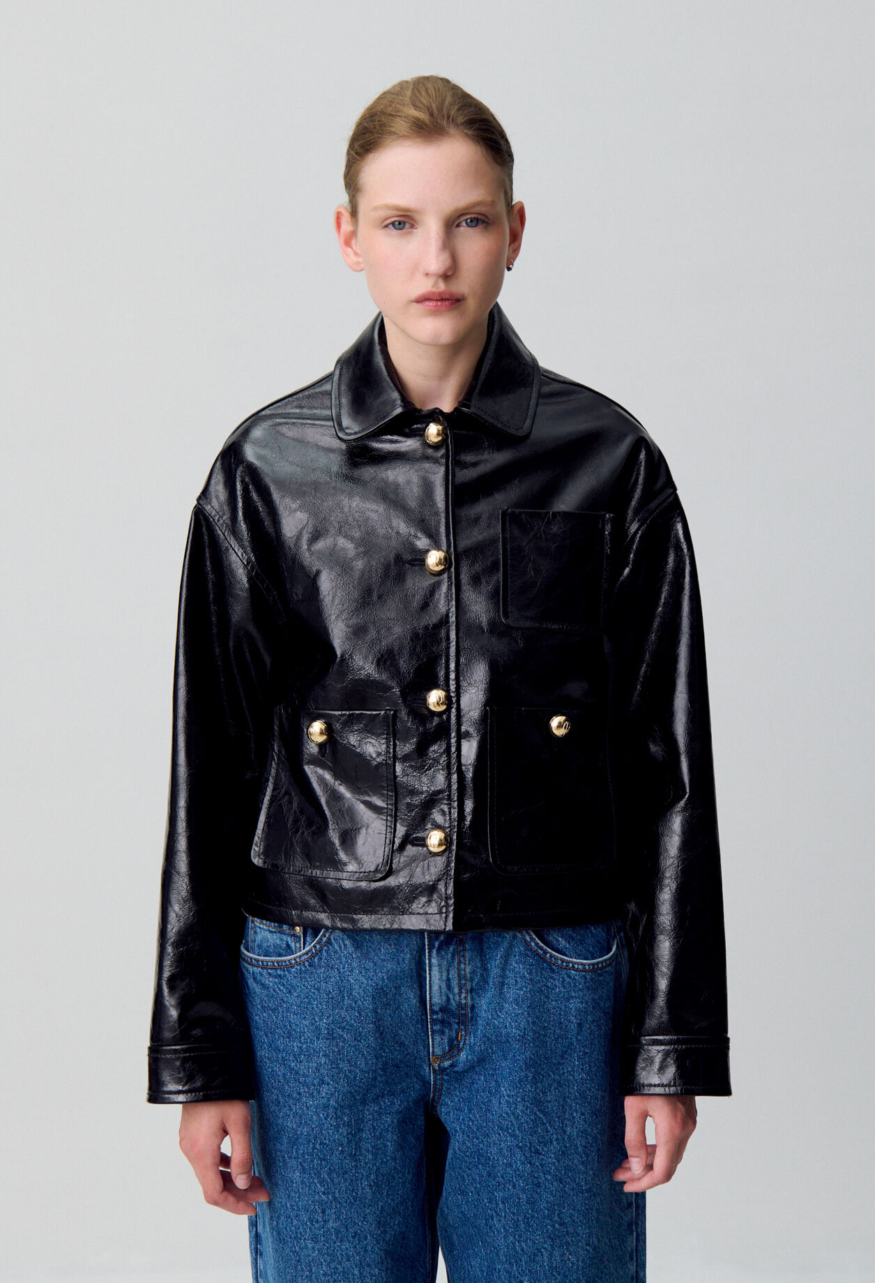 Aged patent leather jacket Aged patent leather jacket