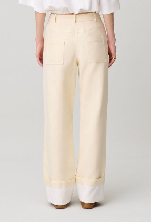 Elegant straight cotton trousers