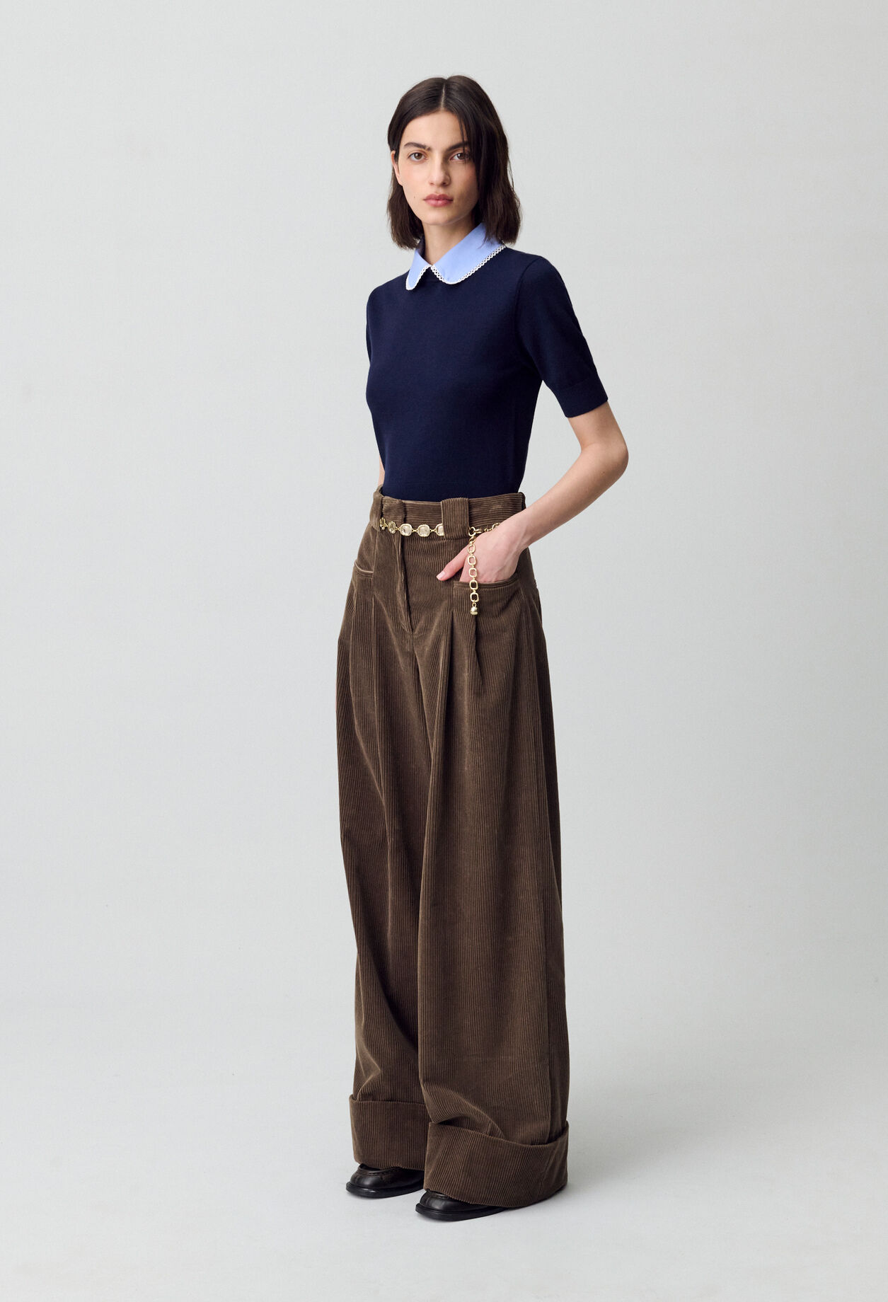 Wide-Leg Velvet Trousers Wide-Leg Velvet Trousers