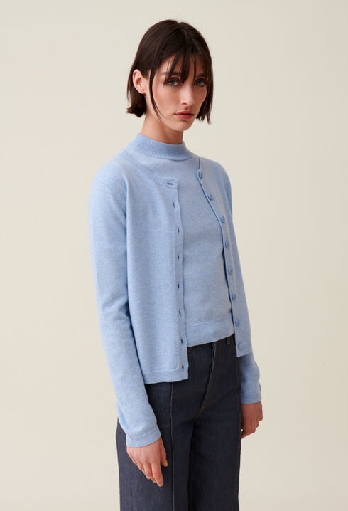 Wool Cardigan w/ CP Embroidery