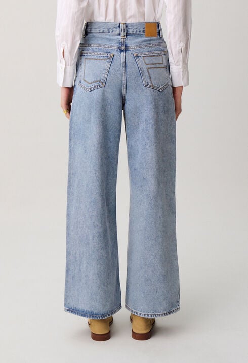 Wide-leg denim jeans