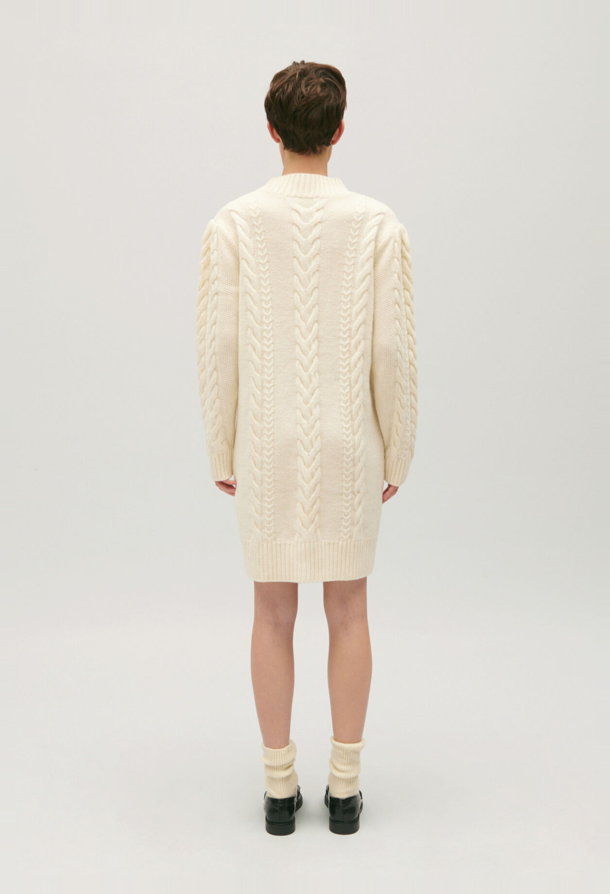 Ecru knitted jumper dress