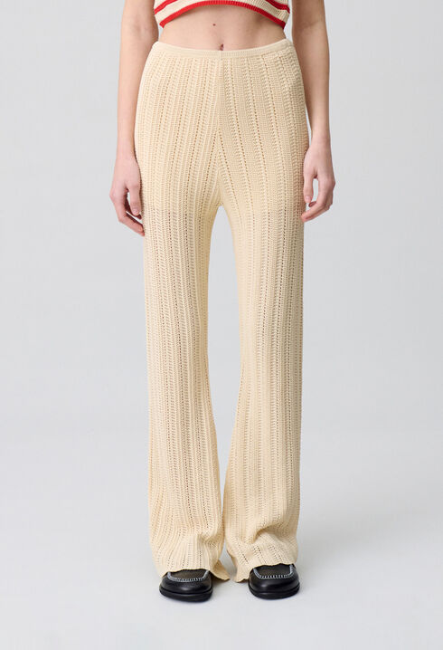 Crochet Detail Flowing Trousers