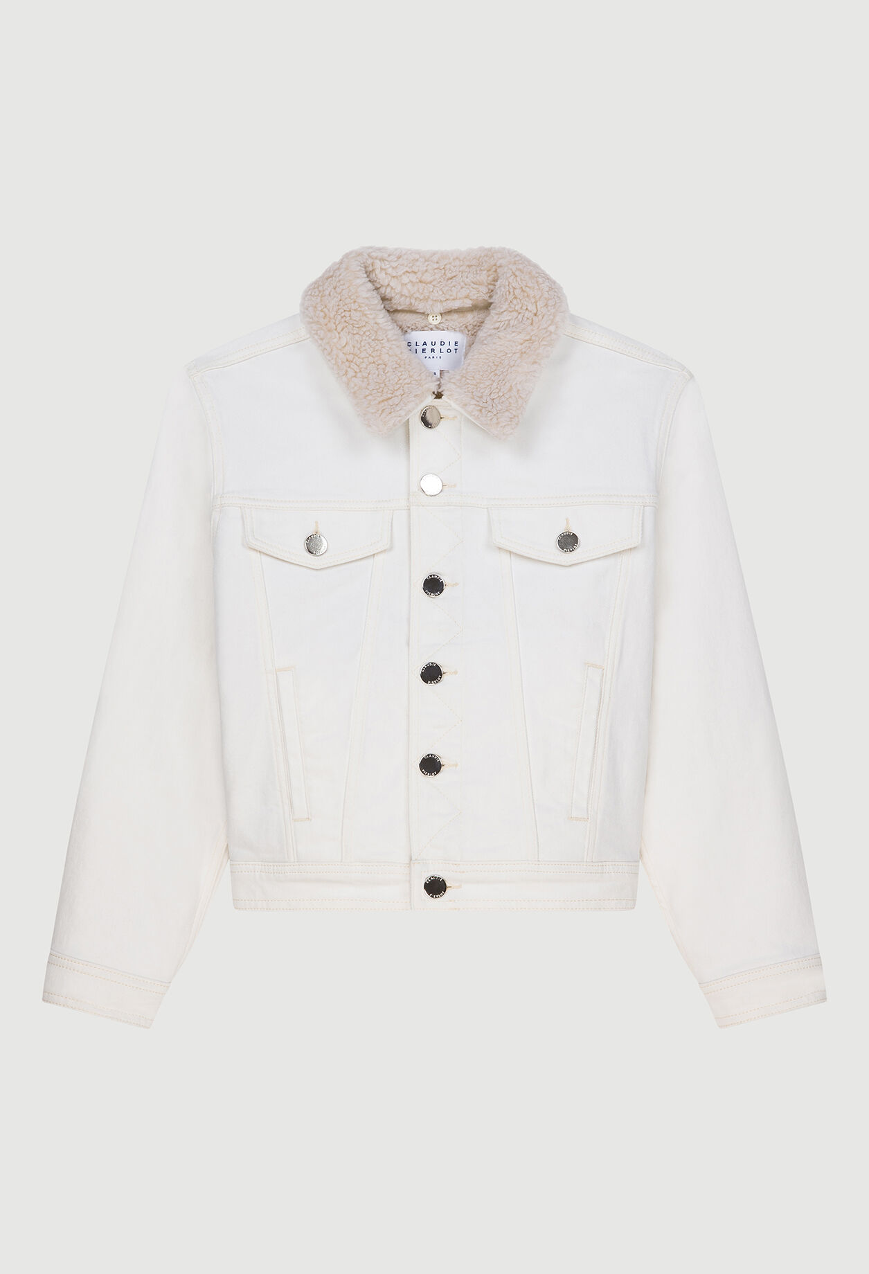 Denim jacket with faux-fur collar Denim jacket with faux-fur collar