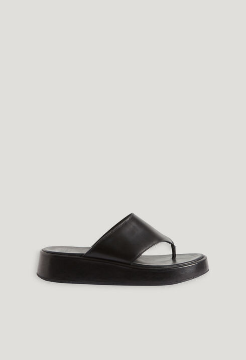 Black leather sandals
