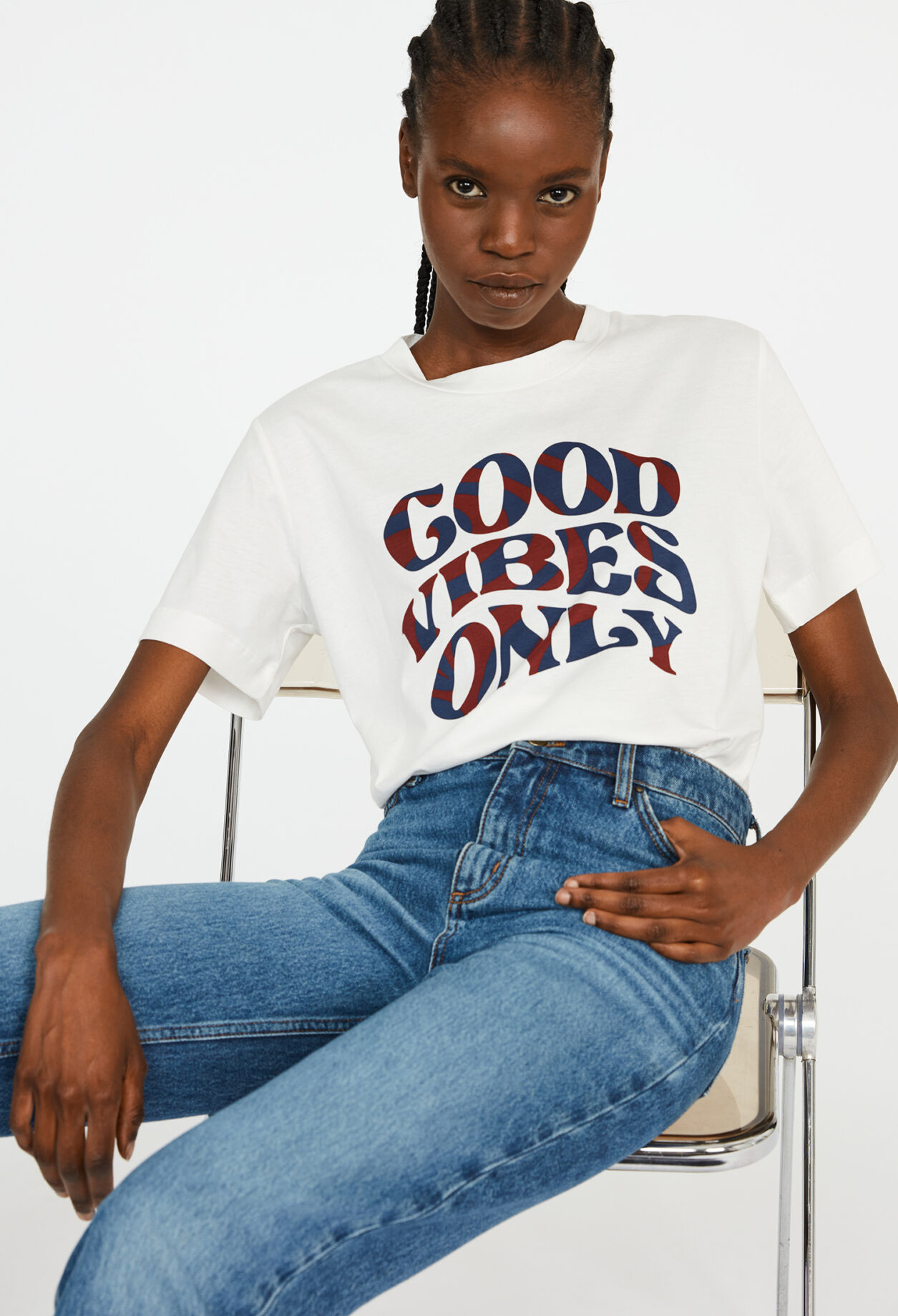 T-shirt blanc sérigraphié coton