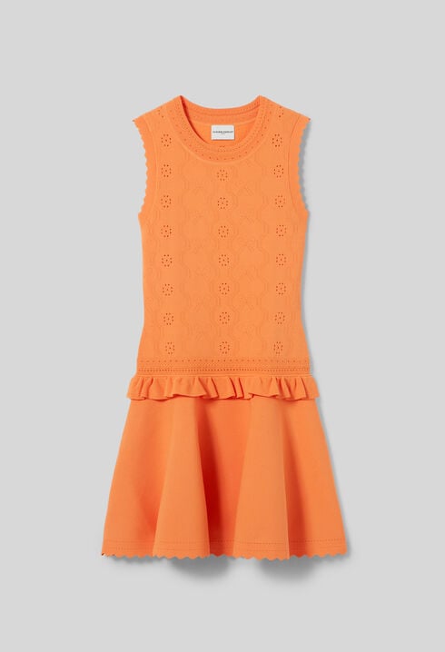 Ruffled knit dress
