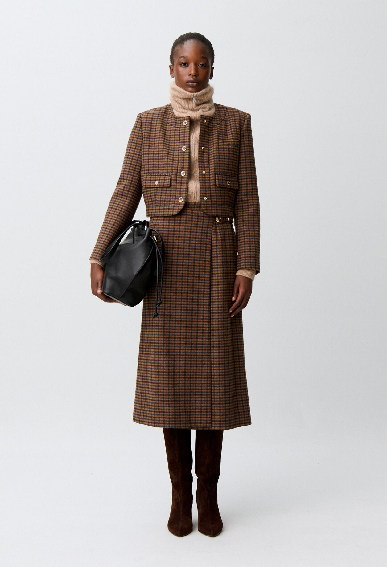 Straight checked jacket
