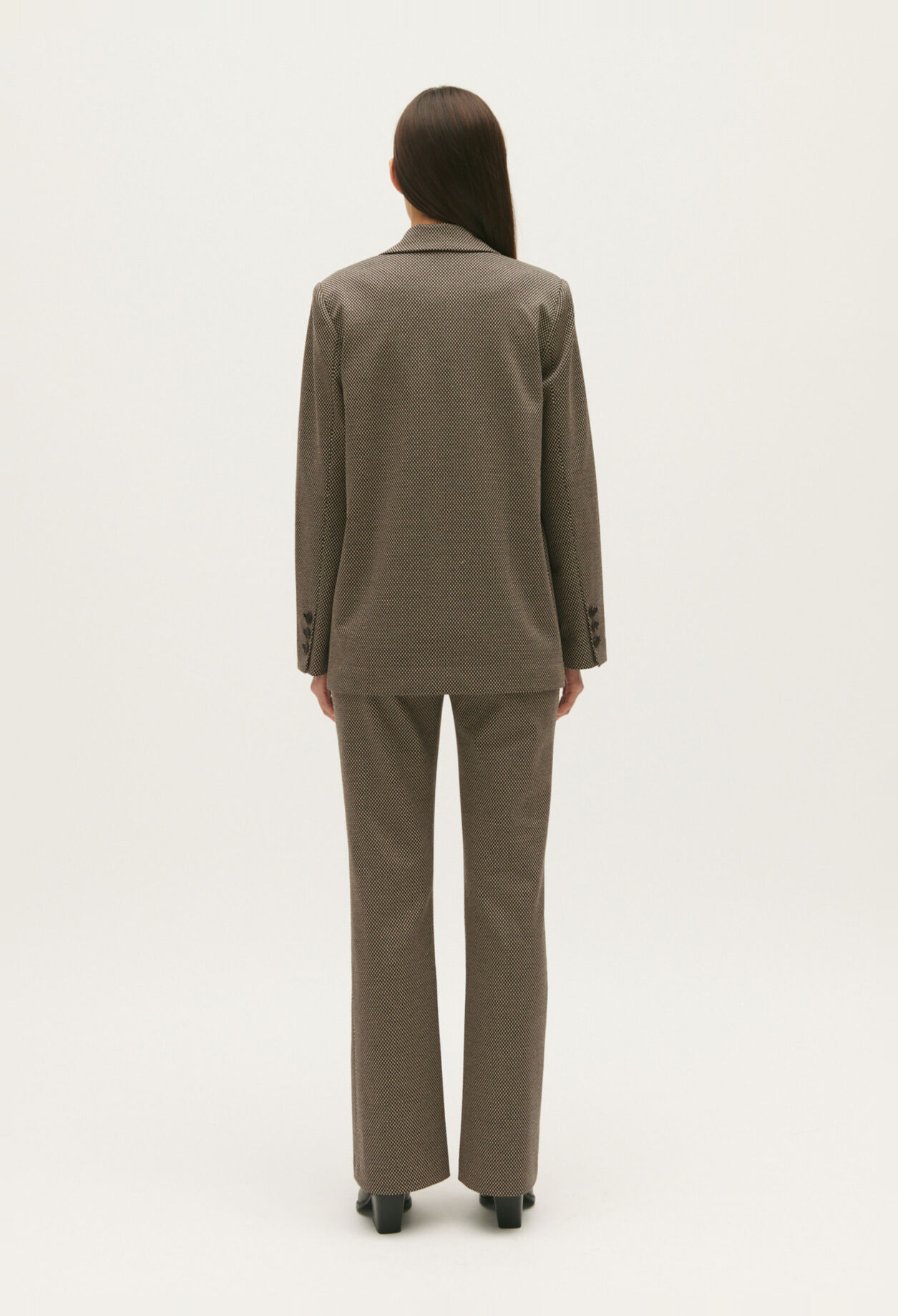 Chocolate houndstooth suit jacket