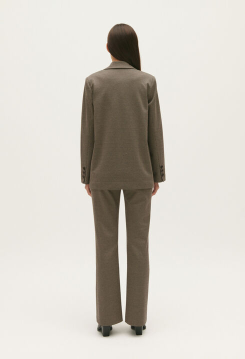 Chocolate houndstooth suit jacket