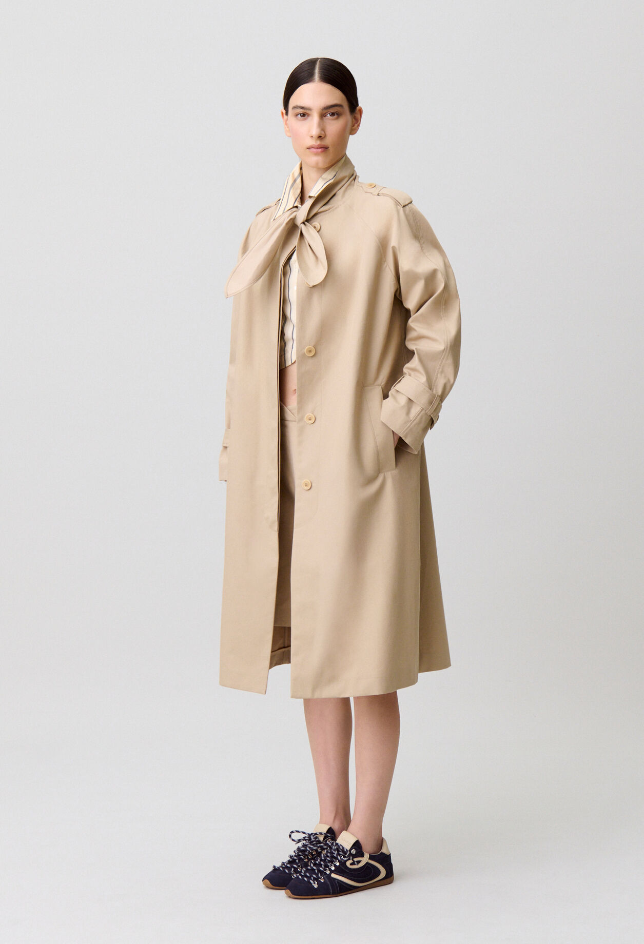 Mid-length trench coat
