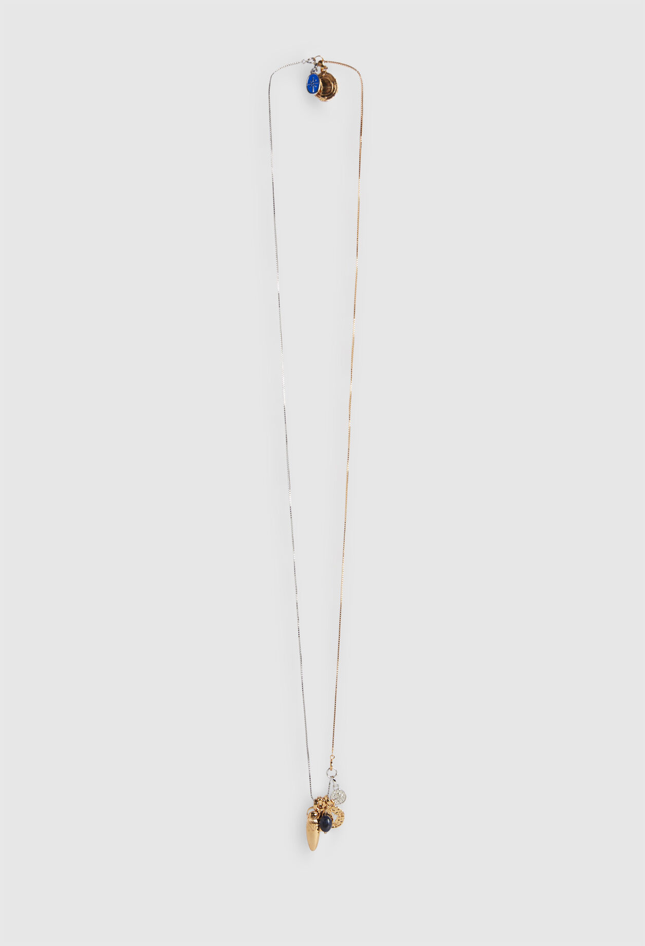 Long brass necklace