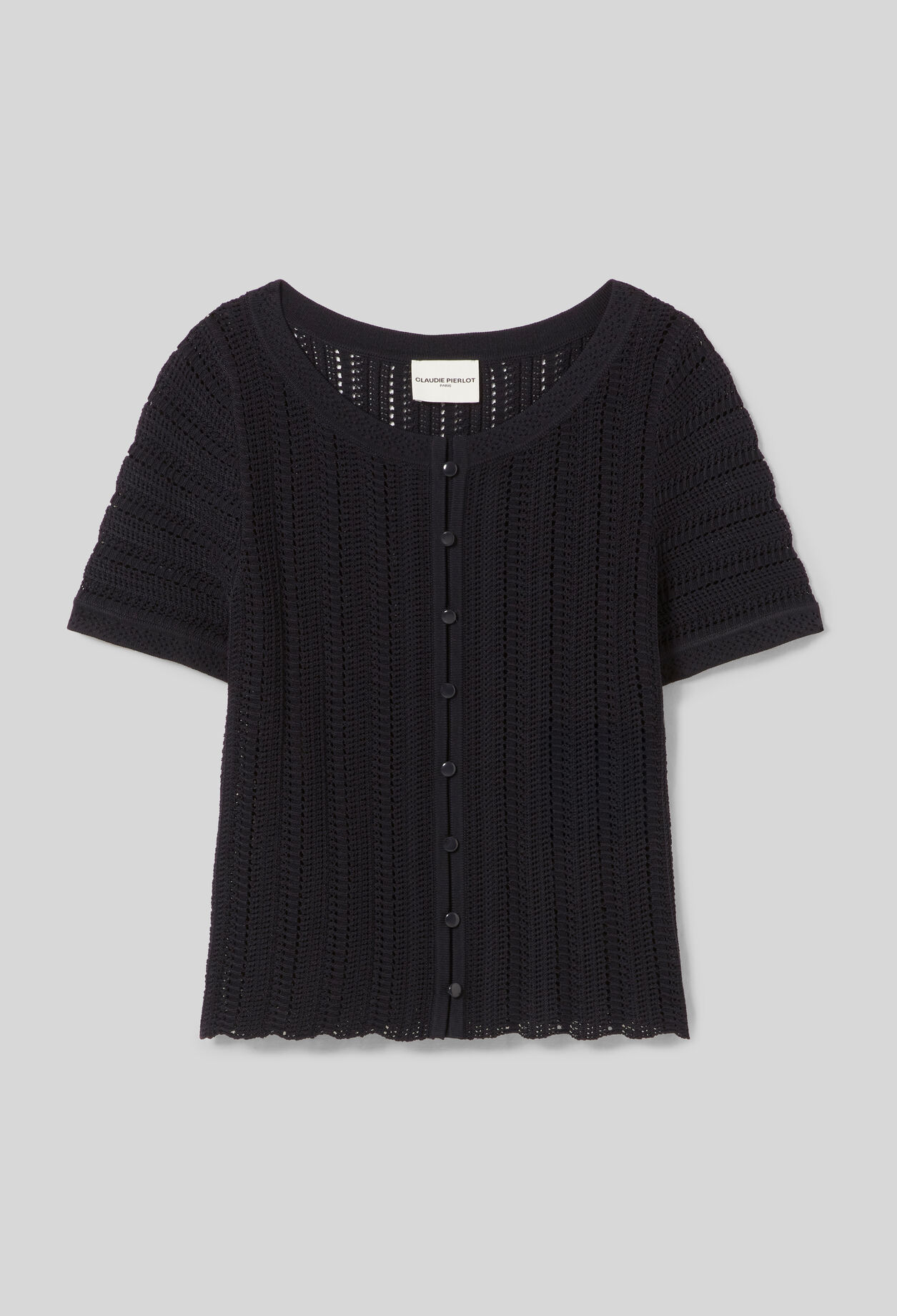Short-sleeved crochet top