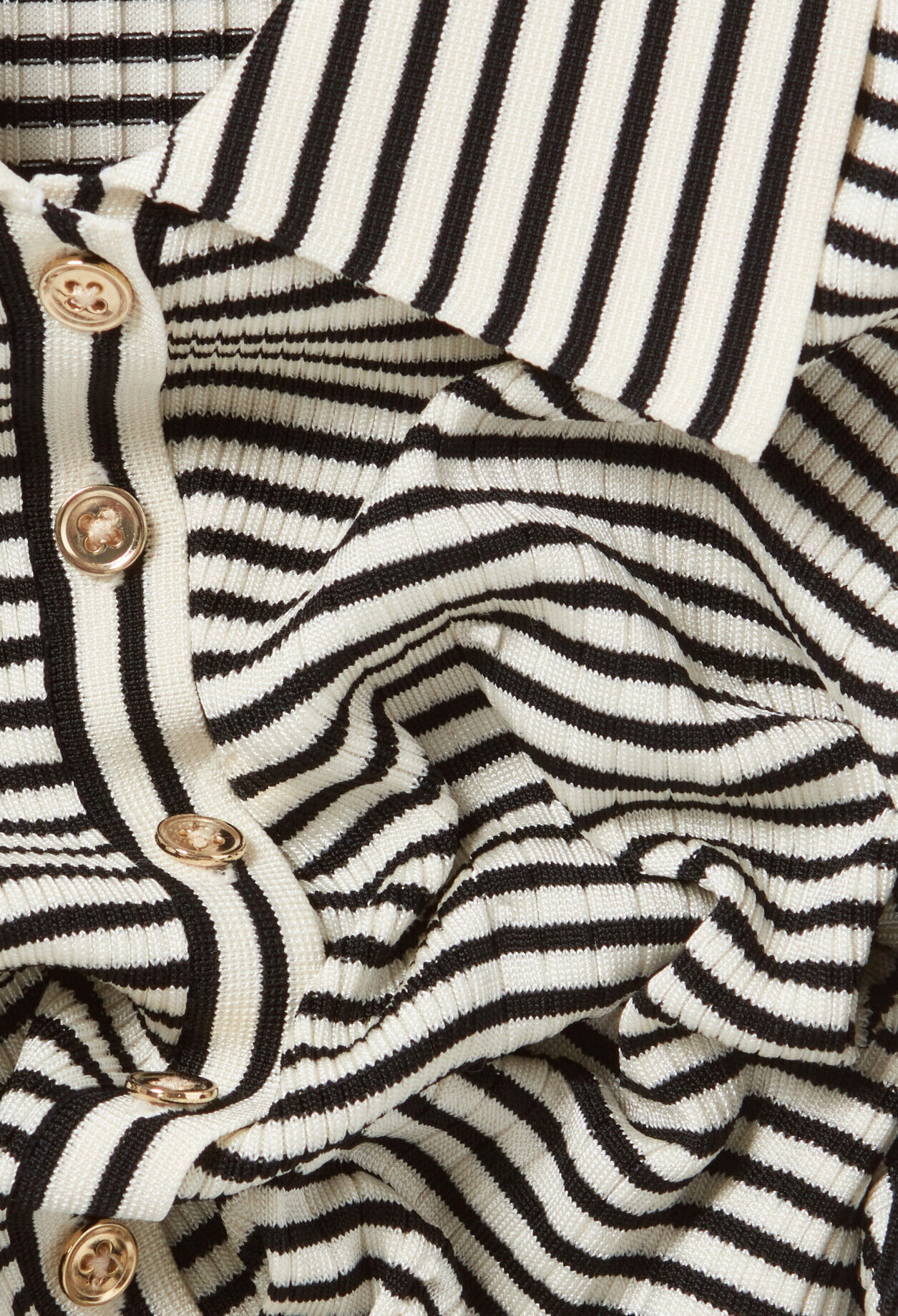 Buttoned striped polo top