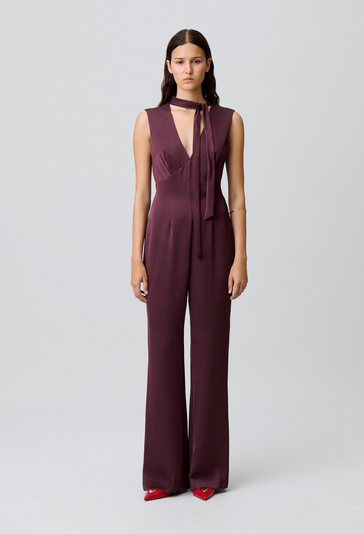 Fluid satin jumpsuit