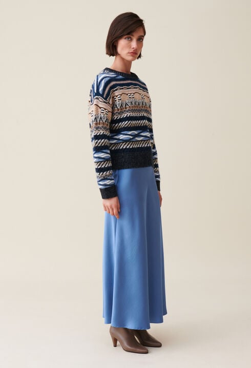 Striped patterned short jumper