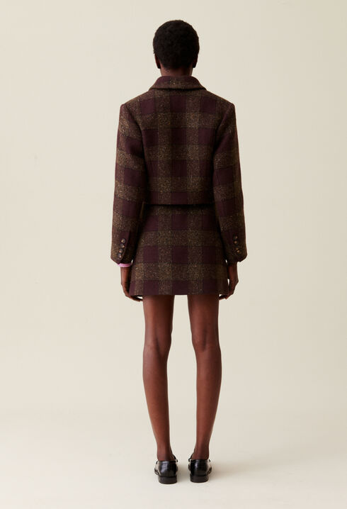 Checked Buttoned Jacket